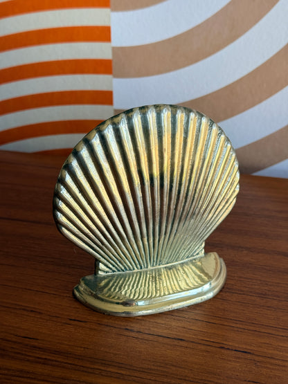 Single Brass Clam Shell Bookend