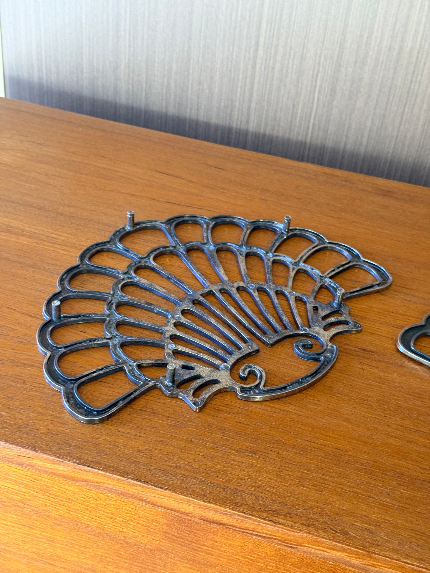 Vintage 1970s  Clamshell Trivets (Sold separately)