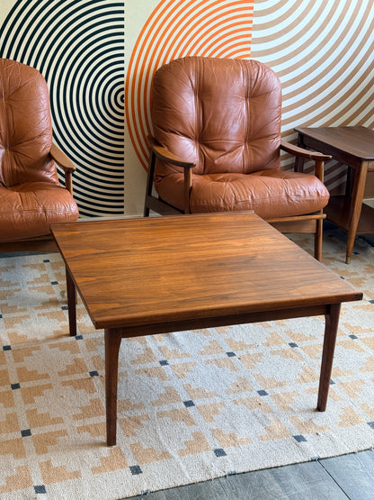 Vintage Walnut Square Coffee Table
