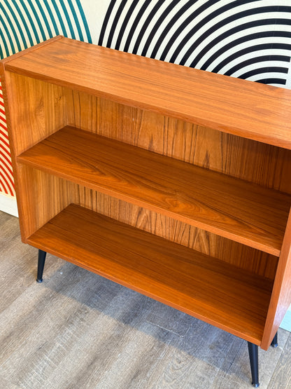 Vintage Teak Bookcase on Metal Legs