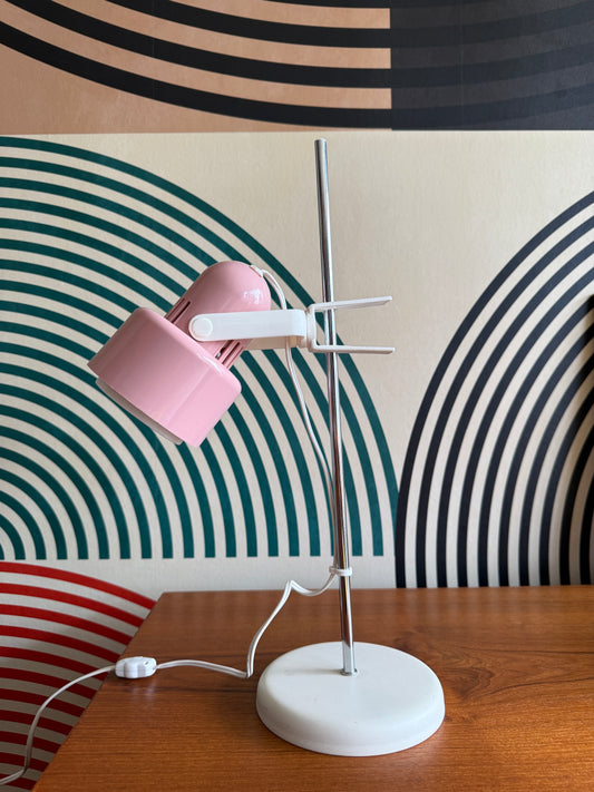 Vintage MCM Pink Adjustable Desk Lamp