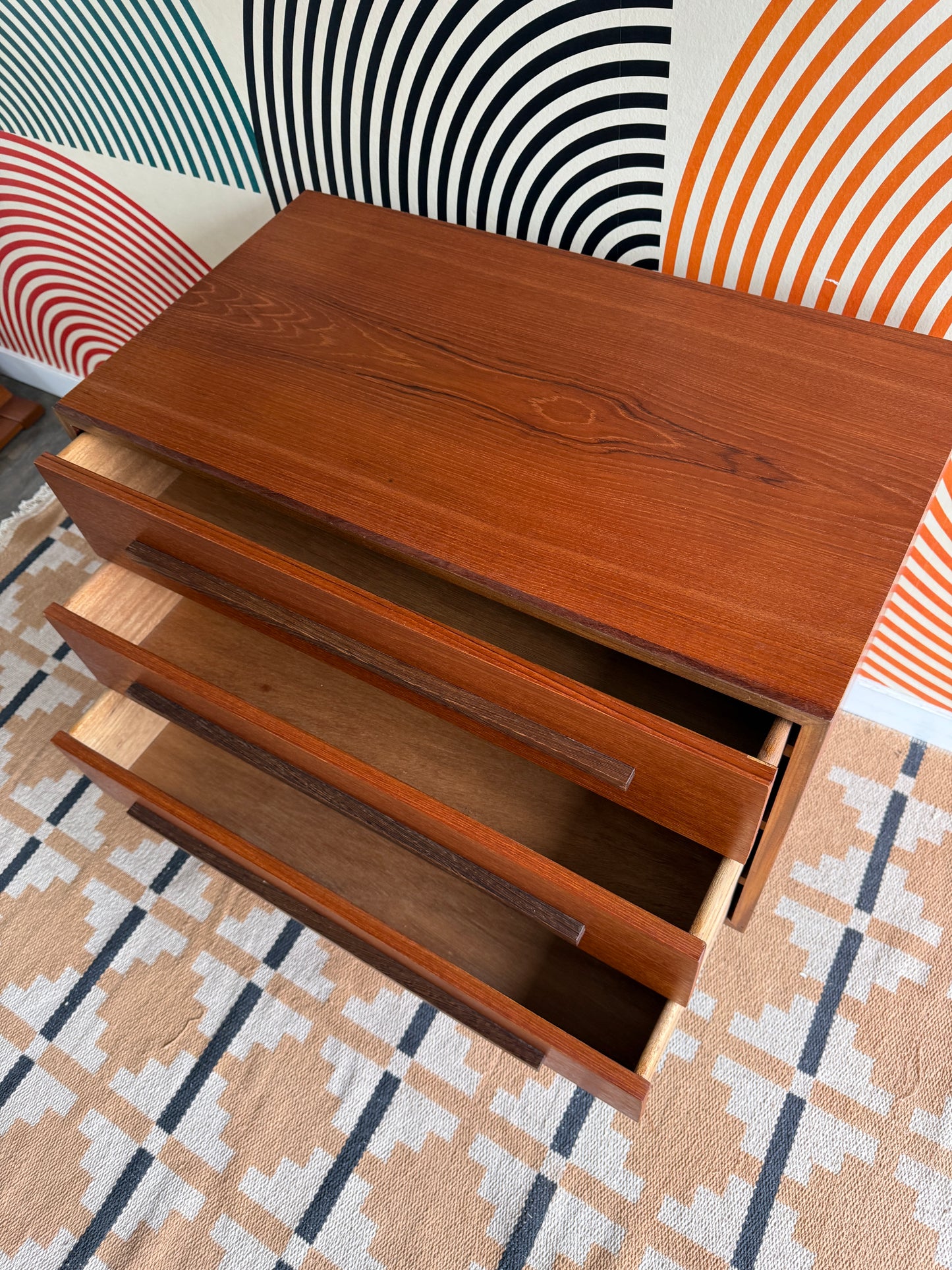 Vintage RS associates Teak Three Drawer Dresser