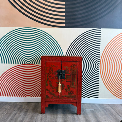 Chinese Red and Black Cabinet