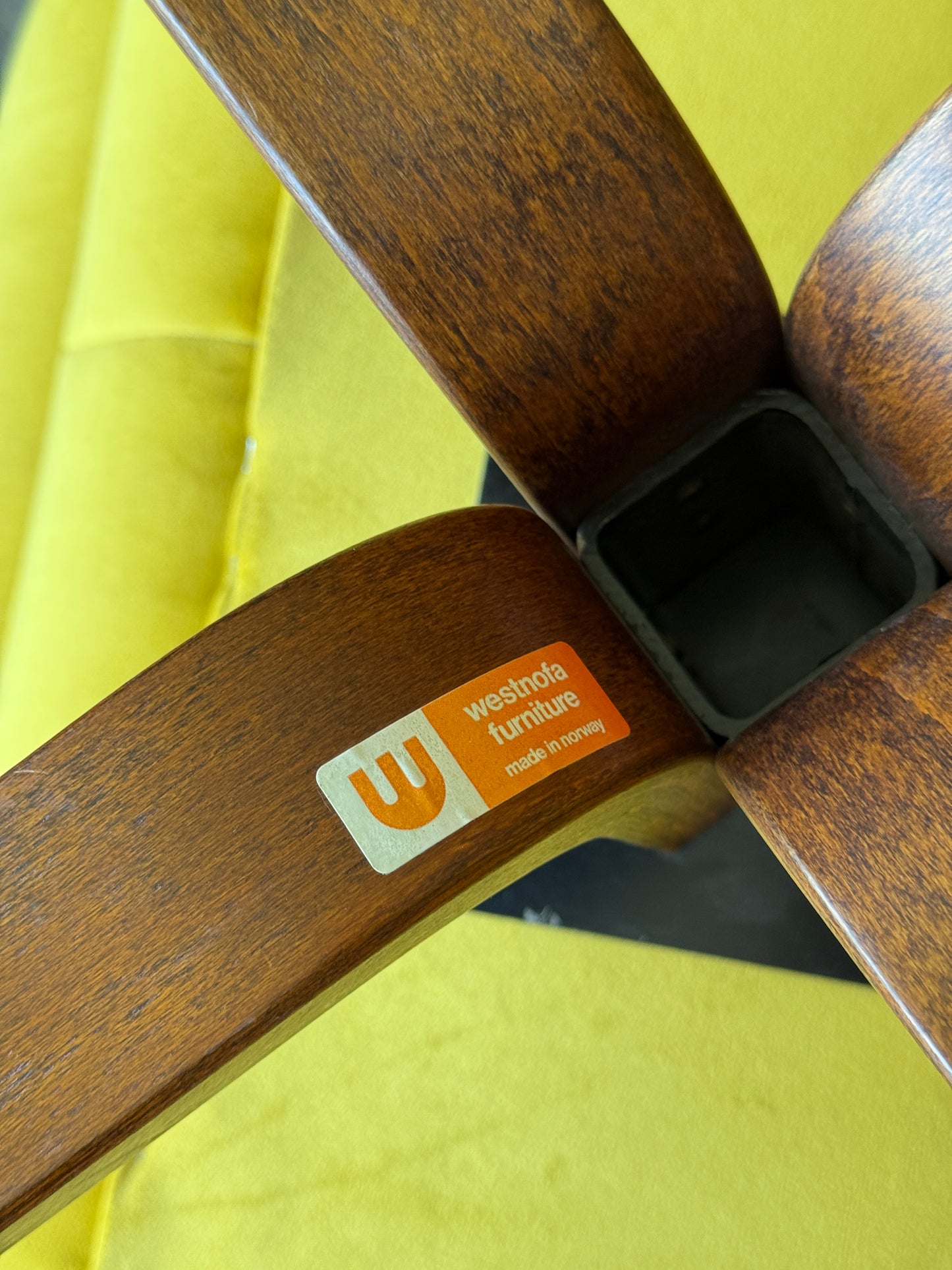 Vintage Yellow Westnofa Lounge Chair with Ottoman