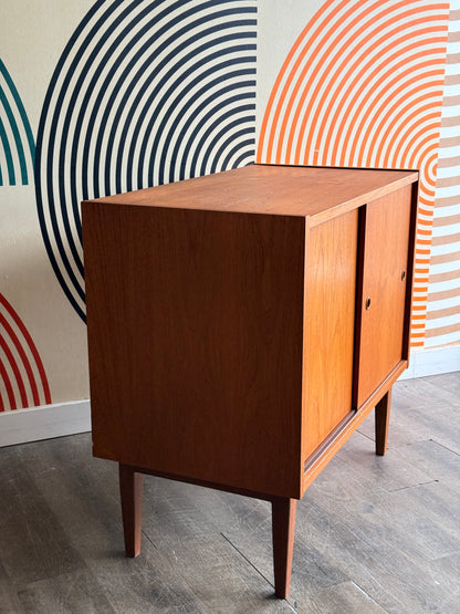 Vintage Mid-Century Teak Cabinet on Solid Walnut Legs