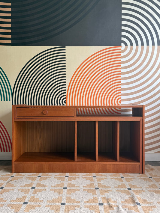 Teak Pullout Media Cabinet