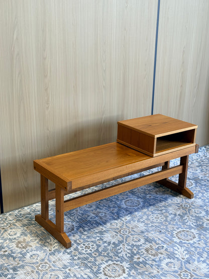 Vintage Danish Teak Telephone Bench by BL Mobler