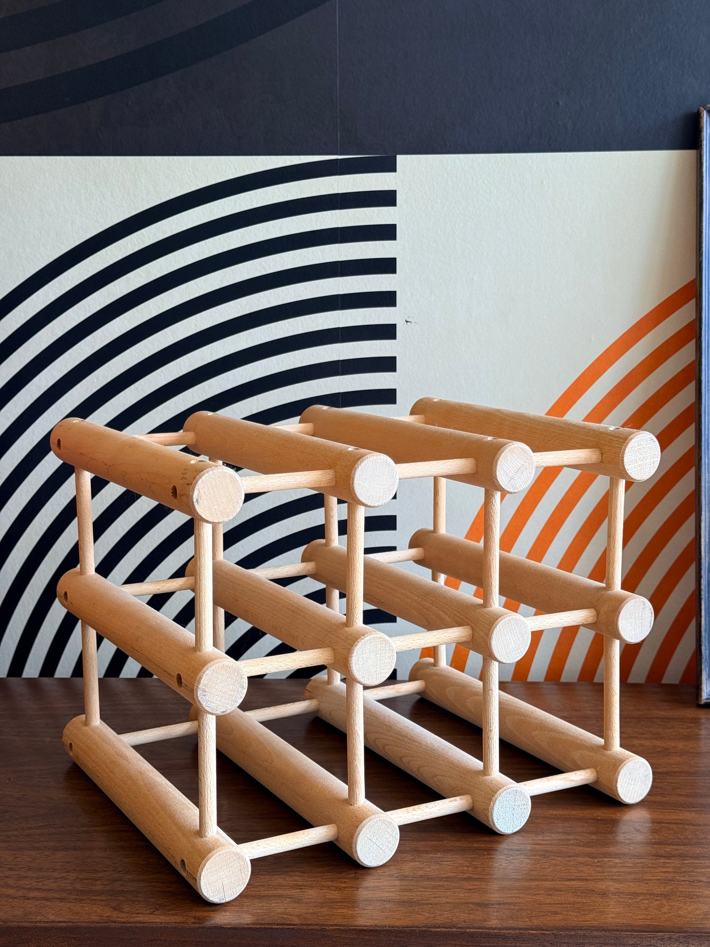 Vintage Danish Wine Rack by Nissen Langaa in Beechwood