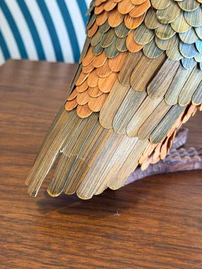 Vintage Shanghai Wicker Owl Basket