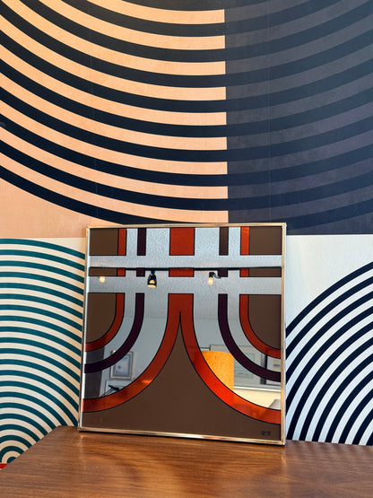 Vintage 1970s Graphic Mirror Art