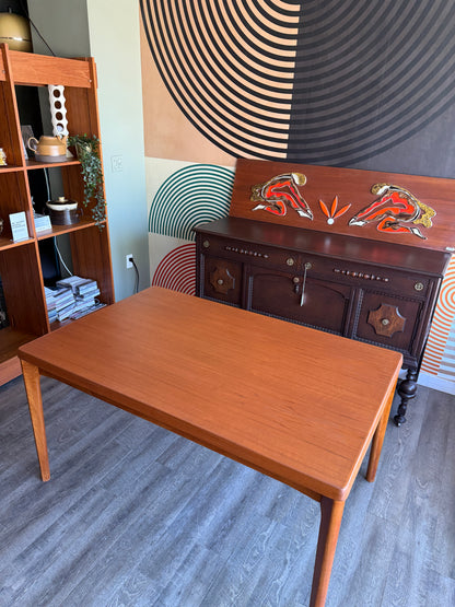 Danish Teak Draw Leaf Expanding Dining Table Henning Kjærnulf for Vejle Stole