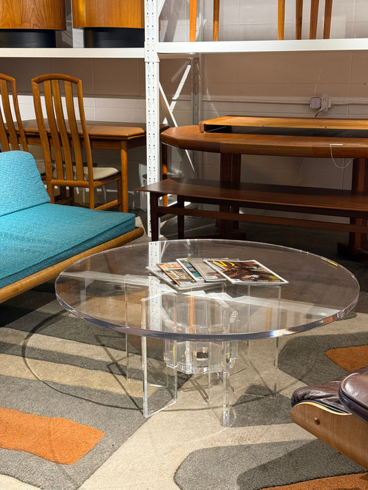 Vintage Lucite Round Coffee Table