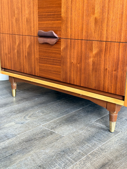 Vintage Walnut Tallboy Dresser