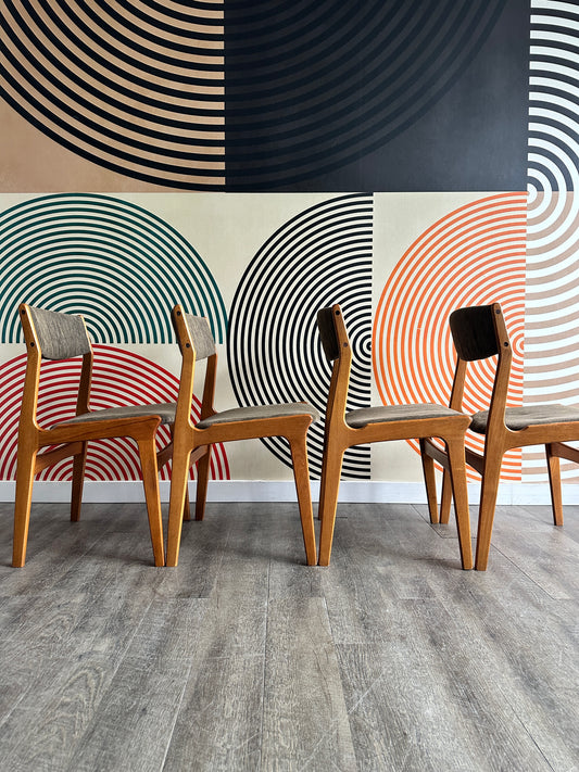 Vintage Teak Corduroy Dining Chairs