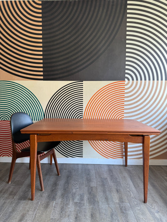 Vintage Teak Draw-Leaf Dining Table