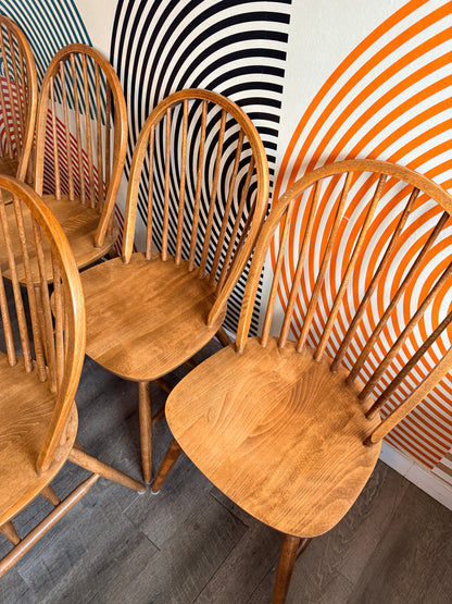 Set of 6 Spindle Back Dining Chairs, Slovenia