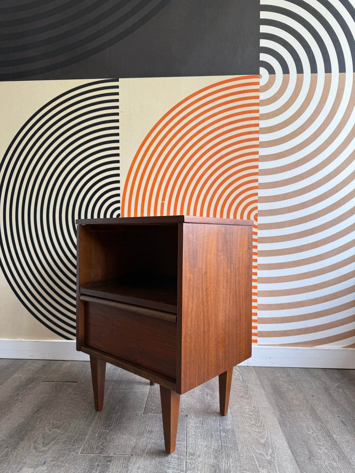 Vintage Walnut Nightstand Table
