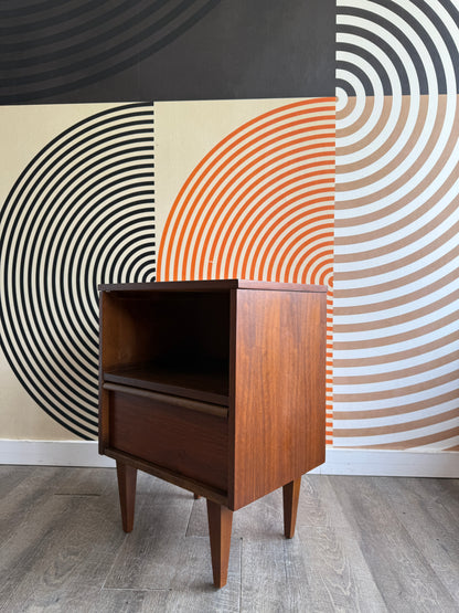 Vintage Walnut Nightstand Table