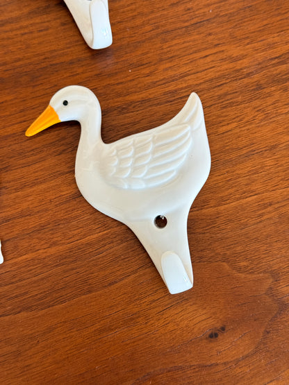 Set of 4 Vintage Farm Animal Ceramic Kitchen Towel Hooks