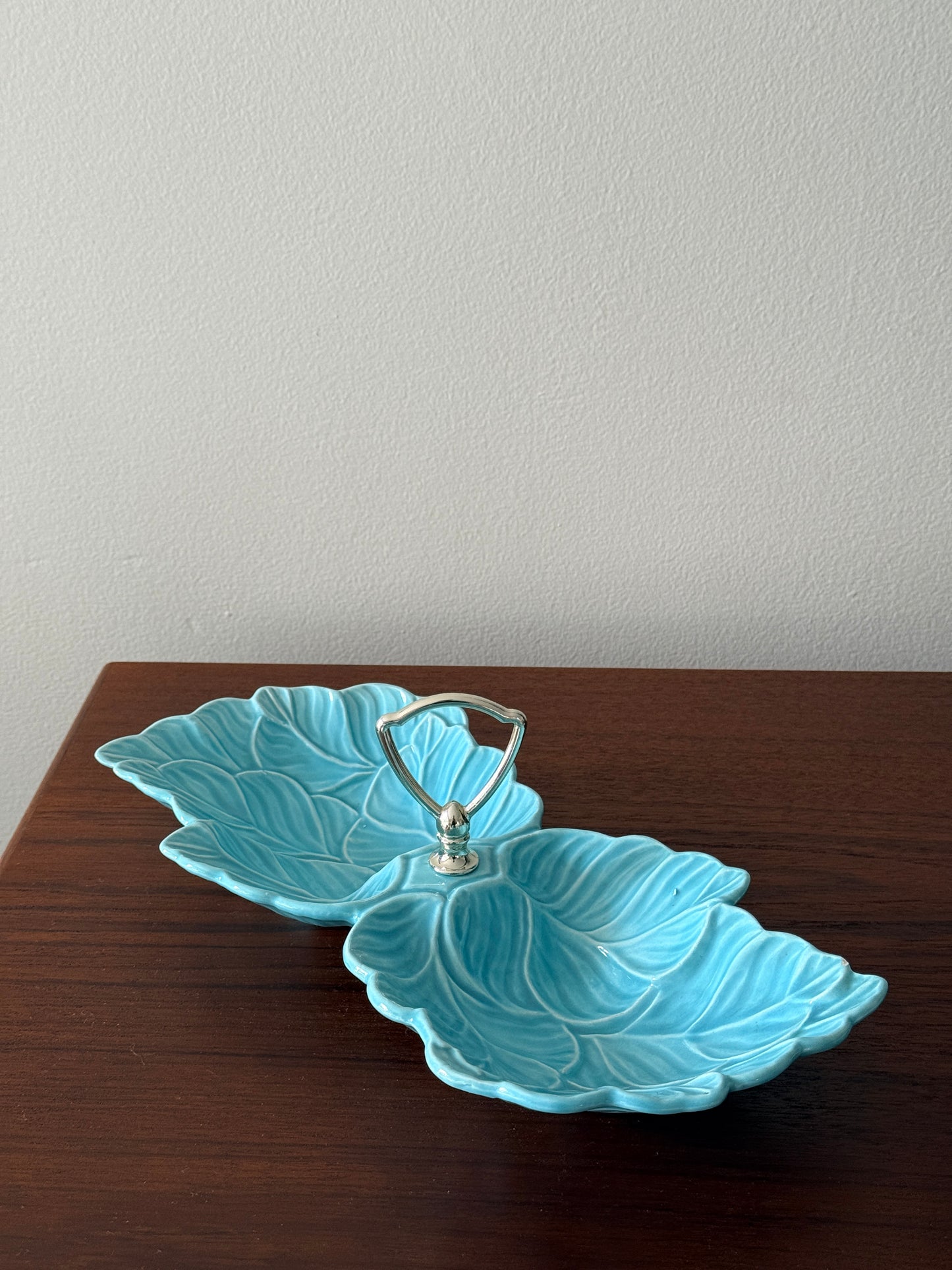 Vintage Turquoise California Pottery Serving Dish