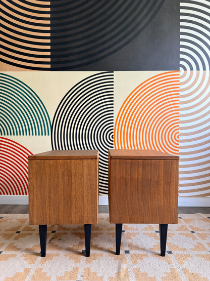 Pair of Vintage Walnut Nightstands by Vic-Art