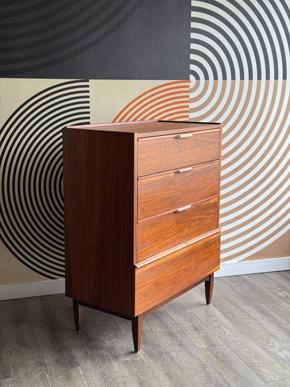 Vintage Walnut Tallboy Dresser