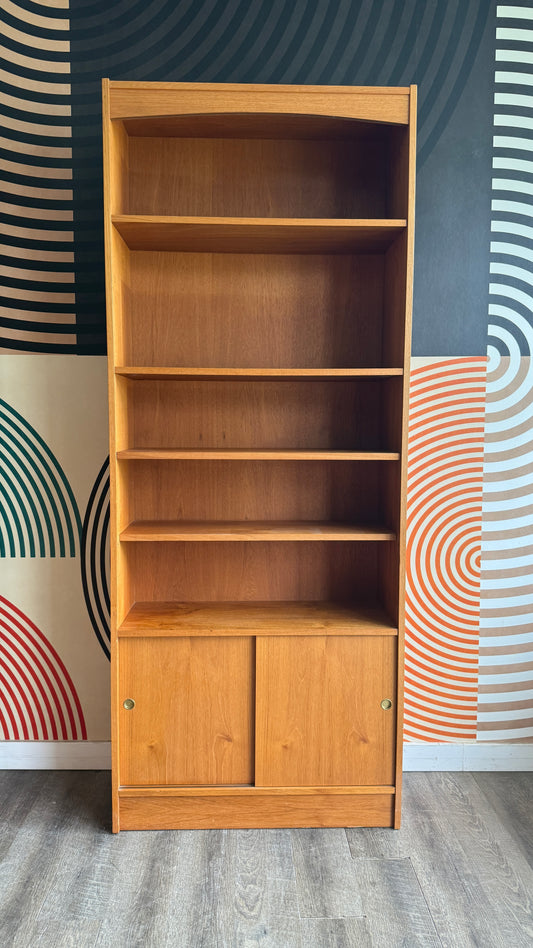 Vintage Teak Bookcase with Storage