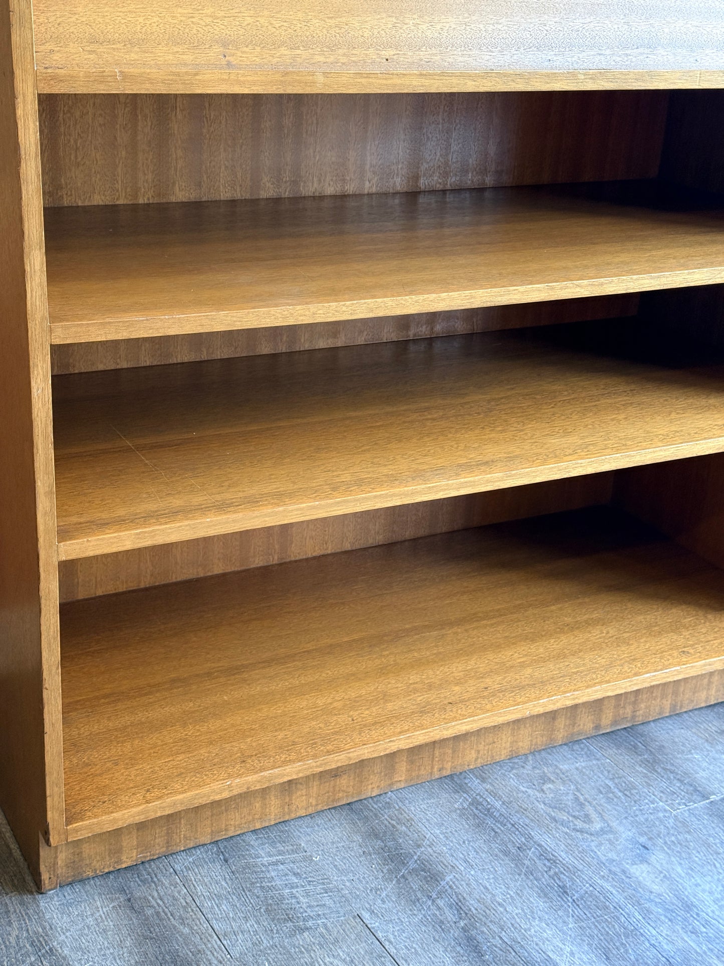 Vintage Wood Bookcase with Tiered Shelves