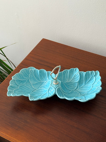 Vintage Turquoise California Pottery Serving Dish