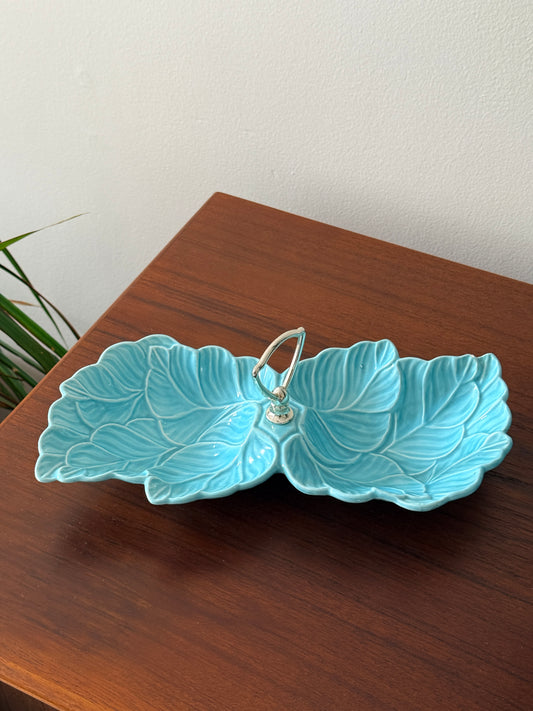 Vintage Turquoise California Pottery Serving Dish