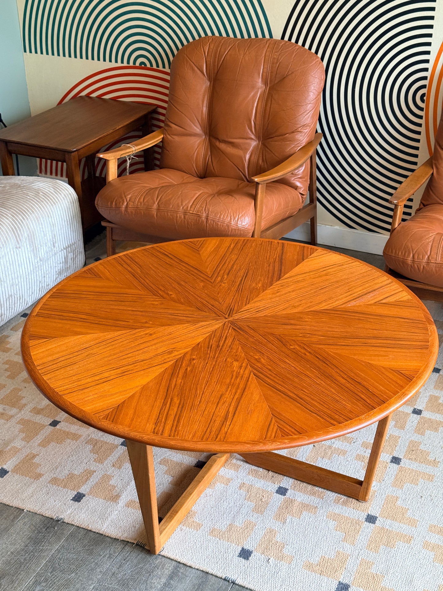 Vintage Teak Starburst Coffee Table