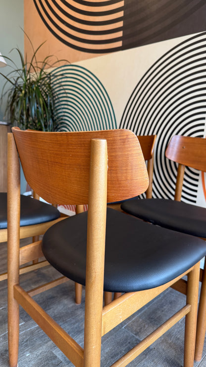 Set of 4 Vintage Teak Dining Chairs