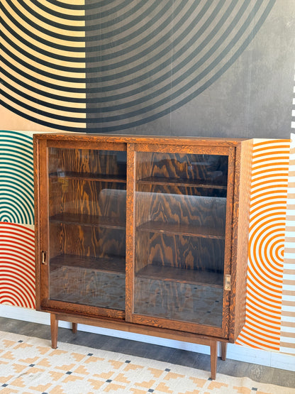 Vintage Wooden Curio Cabinet