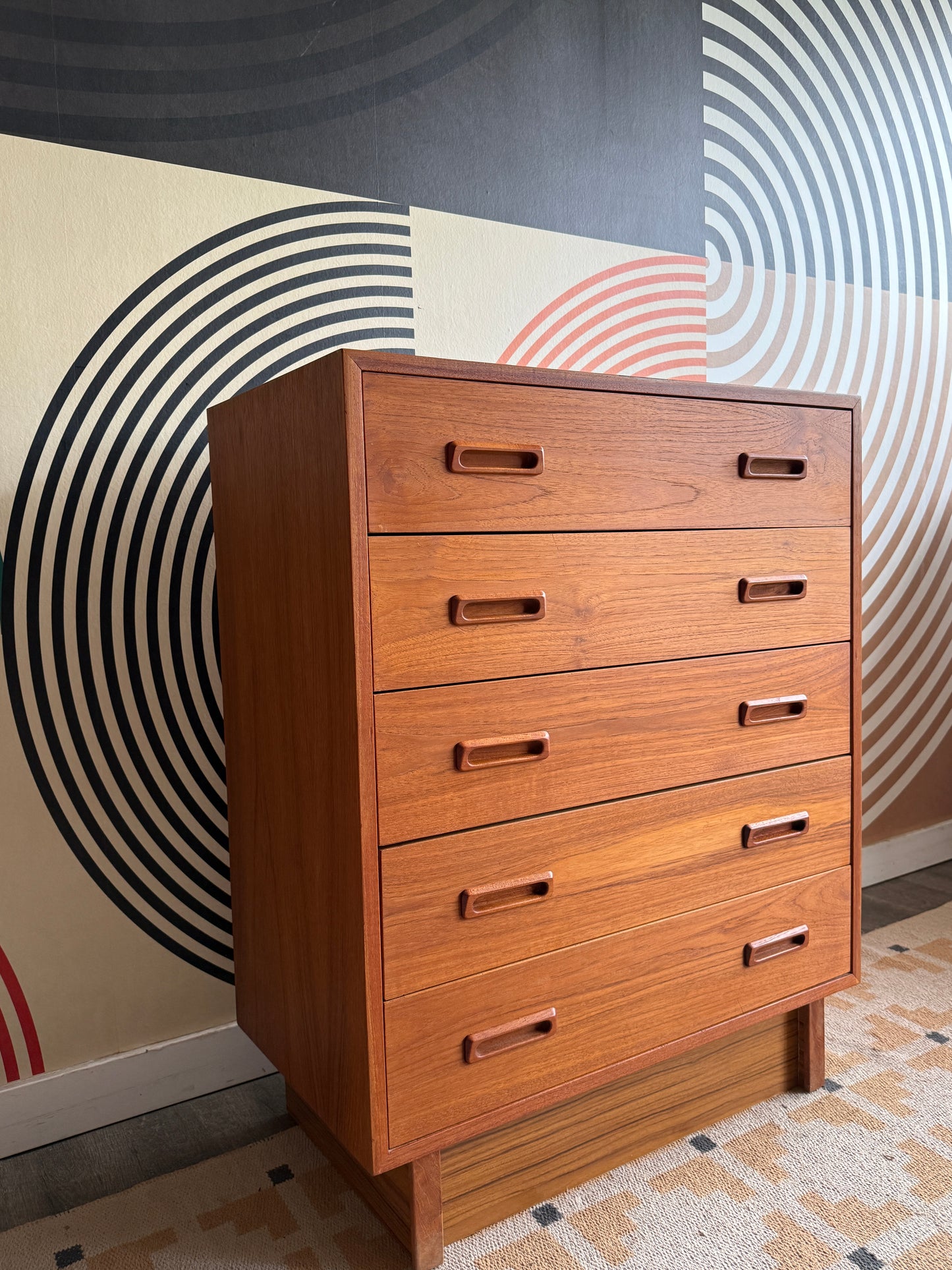 Mid-Century Modern Teak Tallboy Dresser