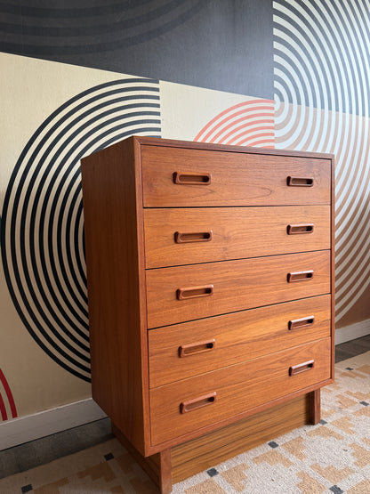Mid-Century Modern Teak Tallboy Dresser
