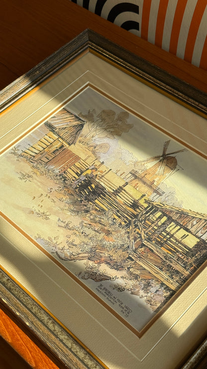 Vintage Meredith Evans Fort Edmonton Windmill Print
