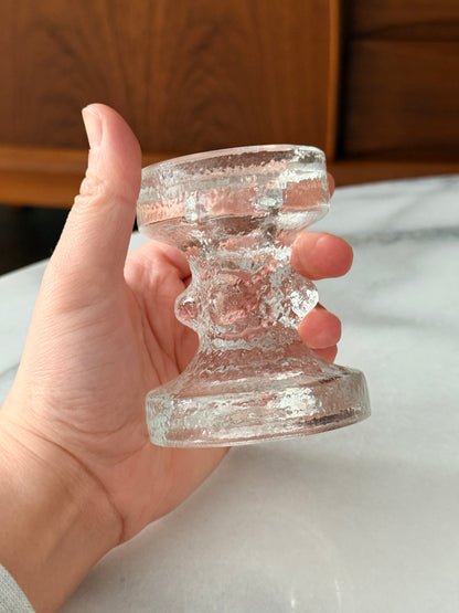 Vintage Textured Glass Candle Holder