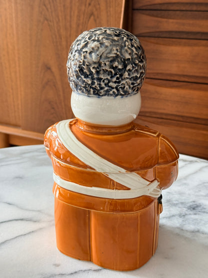 Vintage Ceramic Soldier Cookie Jar, Made in Japan