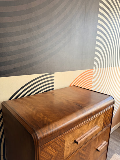 Vintage Art Deco Waterfall Dresser