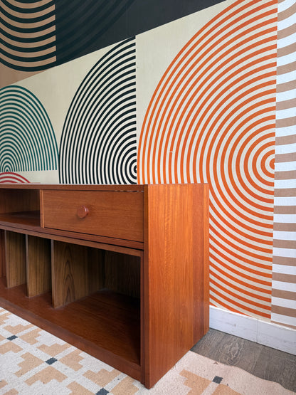 Teak Pullout Media Cabinet