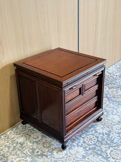 Vintage Wood Tambour Door Cabinet
