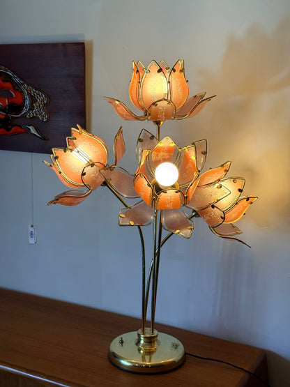 Vintage Lotus Flower Table Lamp