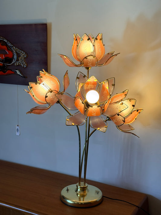 Vintage Lotus Flower Table Lamp