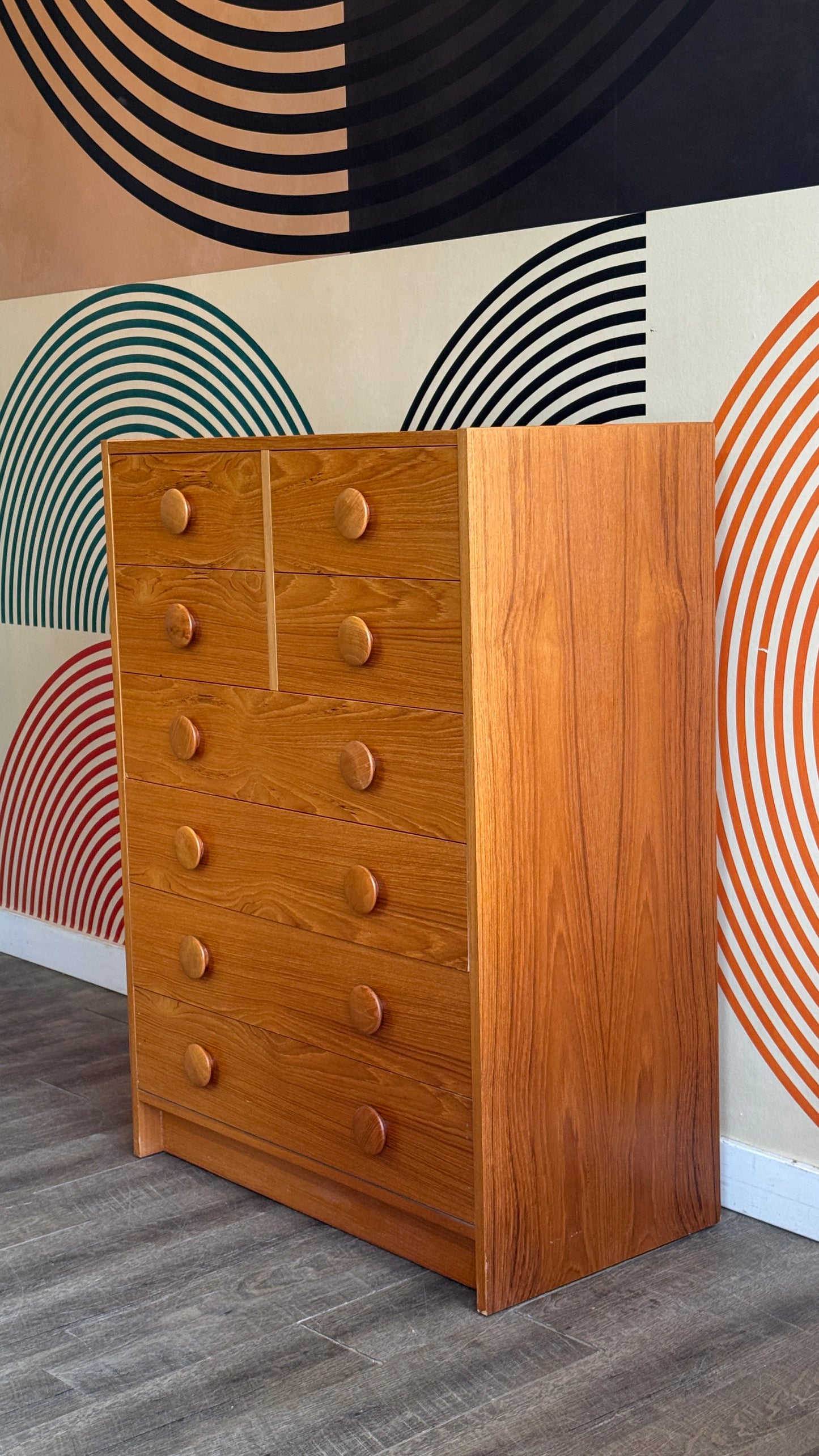 Vintage Tall Teak Dresser