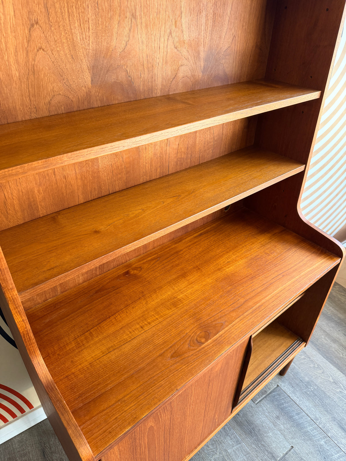 Danish Teak Bookcase with a Cabinet Storage