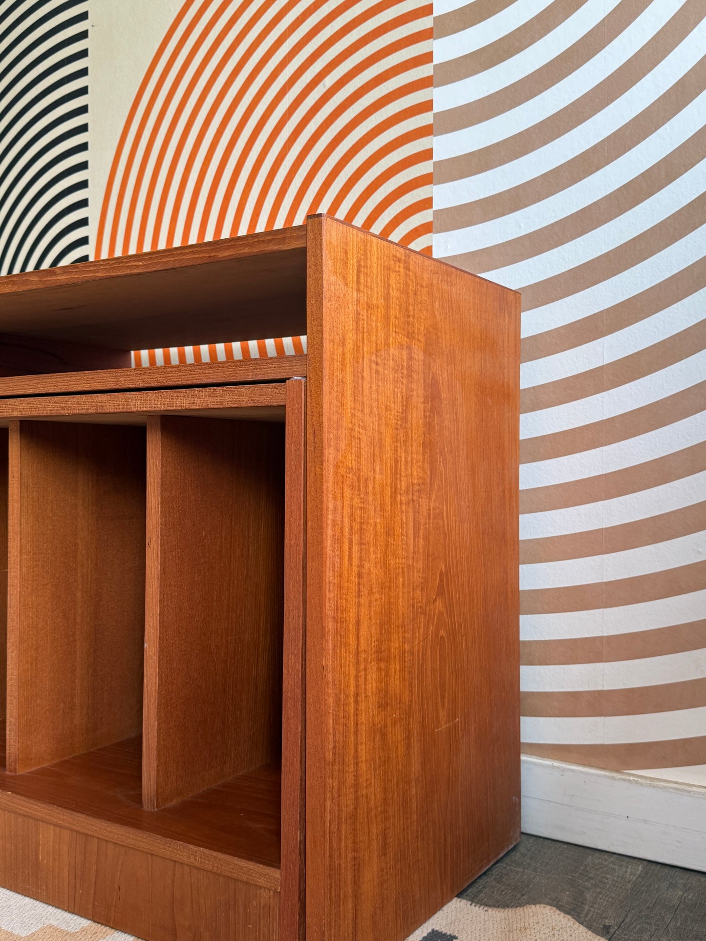Teak Pullout Media Cabinet