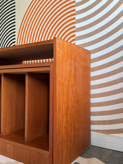 Teak Pullout Media Cabinet
