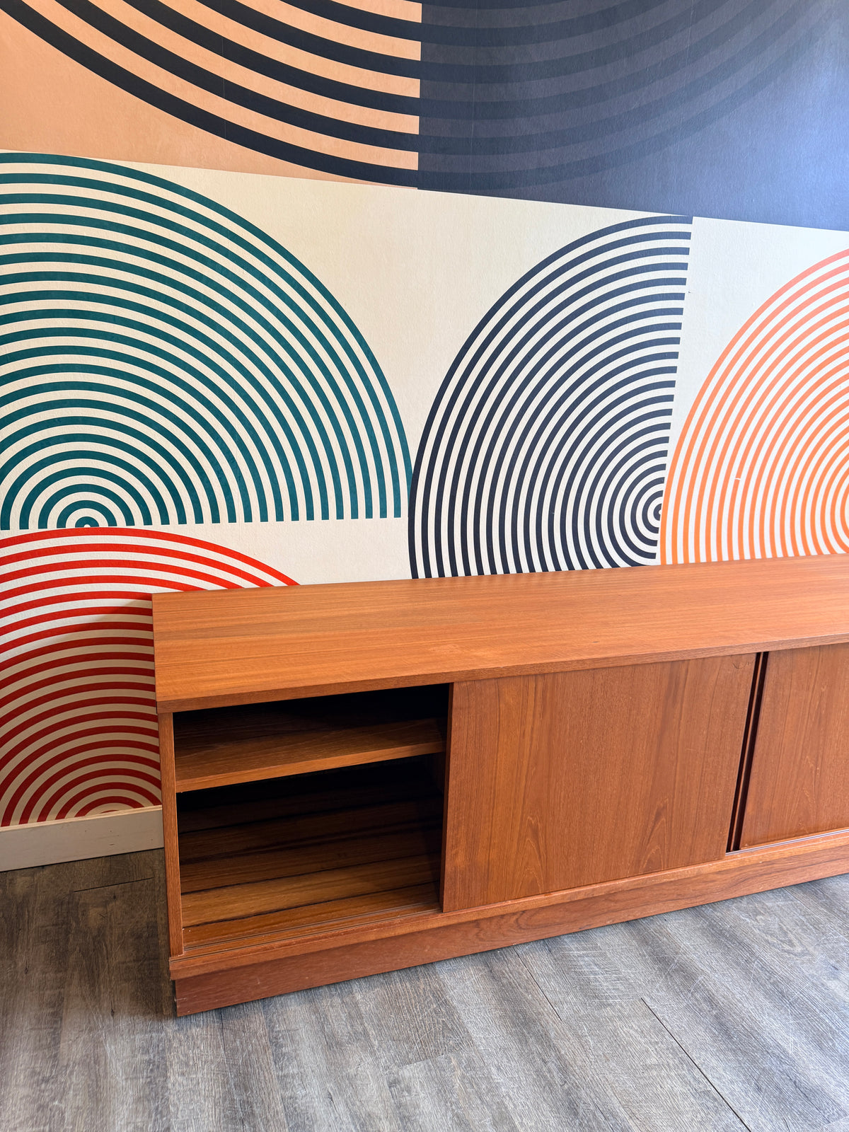 Low Teak Media Cabinet