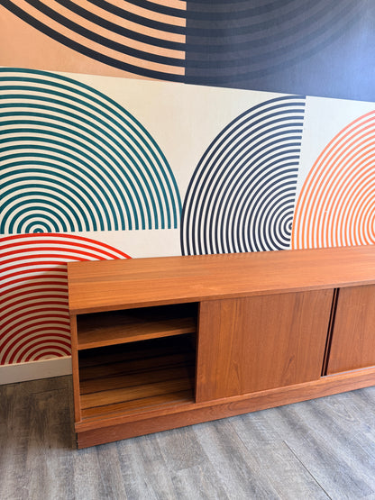 Low Teak Media Cabinet