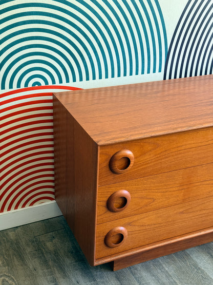Vintage Teak 6 Drawer Dresser